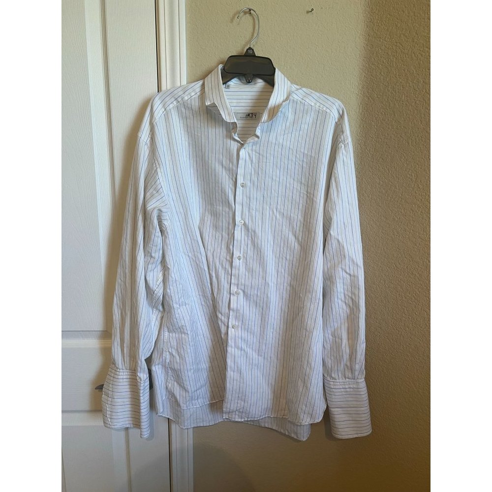 Ermenegildo Zegna French‎ Cuff Long Sleeve Button Up Shirt - Size 18